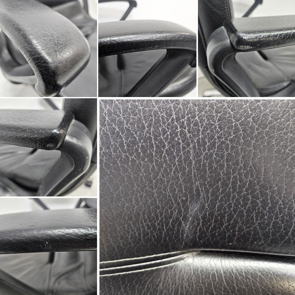 内田洋行 UCHIDA コアチェア CORE CHAIR デスクチェア オフィスチェア ブラックレザー キャスター付 説明書付 ●