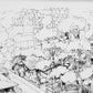 フランク・ロイド・ライト FRANK LLOYD WRIGHT 自由学園 明日館 モノクロポスター オーク材フレーム付き ●