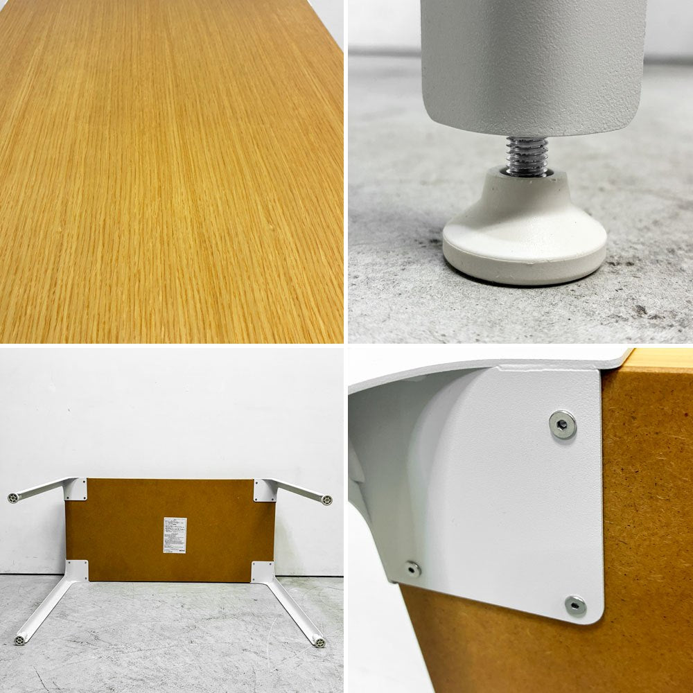 無印良品 MUJI 木製デスク スチール脚 オーク材突板 廃盤 ●