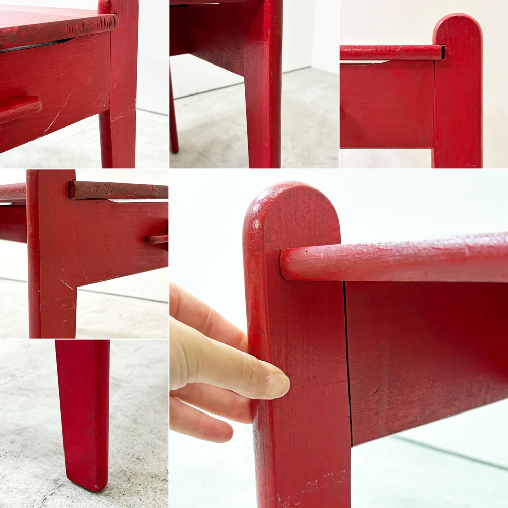 ゲタマ GETAMA ピーターズテーブル PETER'S TABLE ハンス・J・ウェグナー レッド ペインデッド 北欧ビンテージ 希少 ●