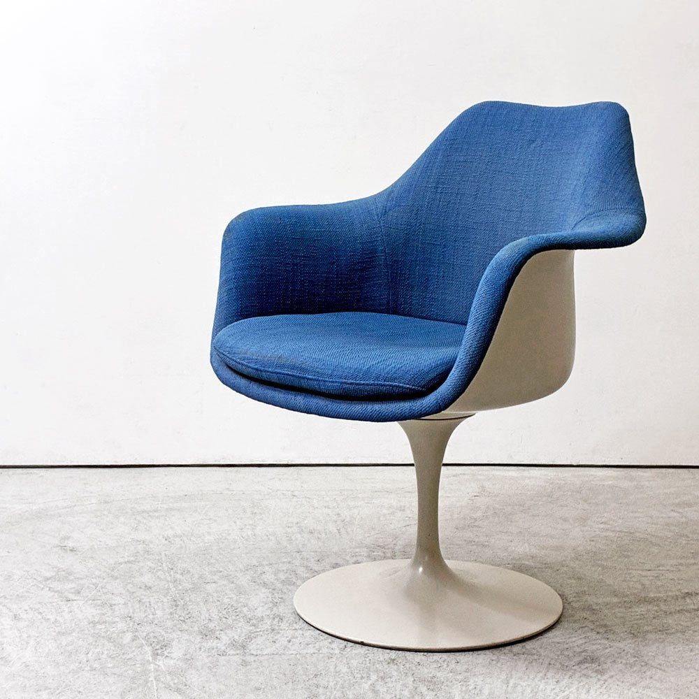 ノル Knoll ビンテージ チューリップ アームチェア ダイニング エーロ・サーリネン Eero Saarinen FRP ファブリック張込み スペースエイジ ミッドセンチュリー A ●