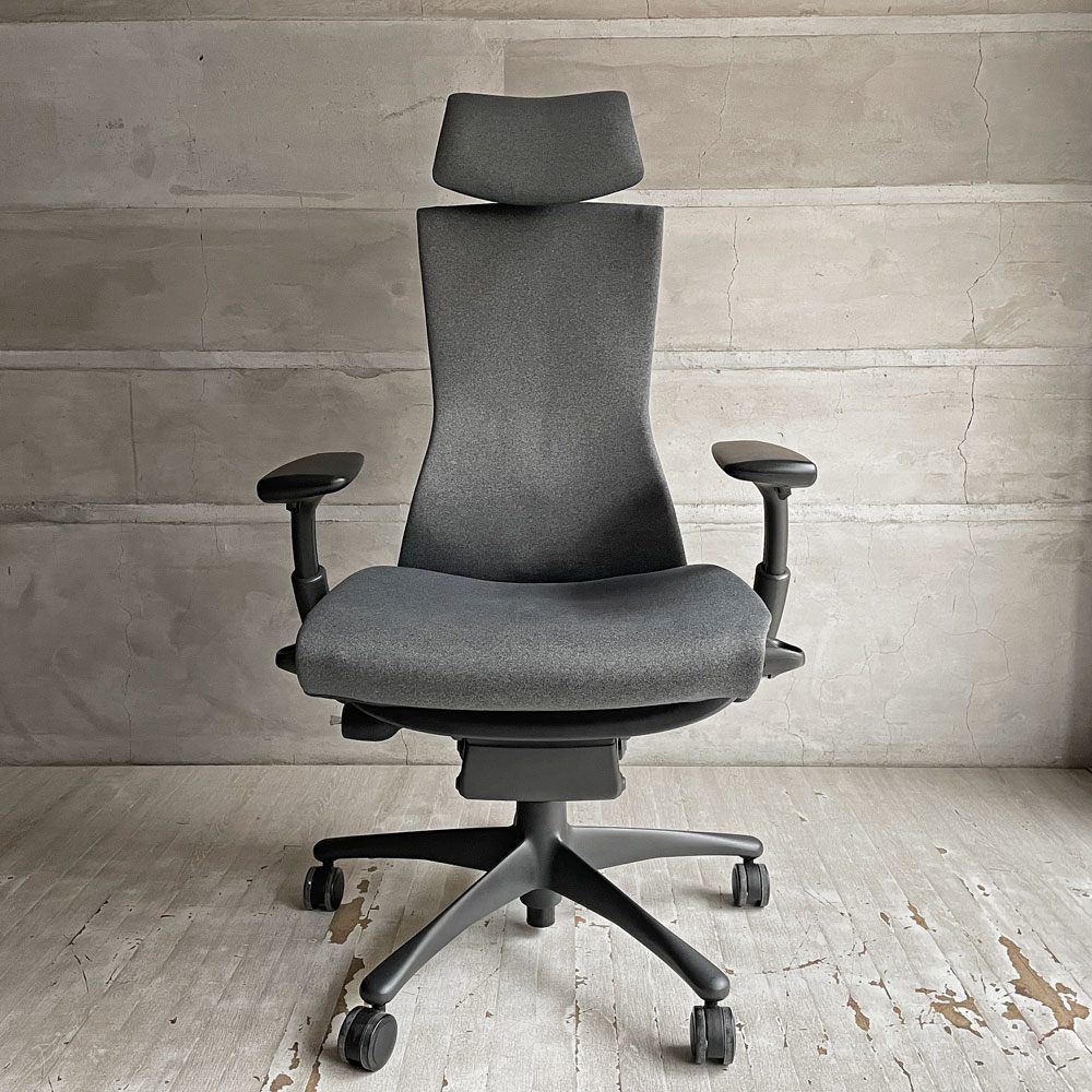 ハーマンミラー Herman Miller エンボディチェア Embody ヘッドレスト付き デスクチェア オフィスチェア シンクダークカーボン ファブリック ジェフ・ウェバー＆ビル・スタンフ 参考定価￥363,000- ♪