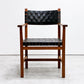 北の住まい設計社 KITANOSUMAISEKKEISHA ラスティック チェア RUSTIC CHAIR アームチェア レザー 本革  ブラック カエデ x ナラ材 廃番 C ●