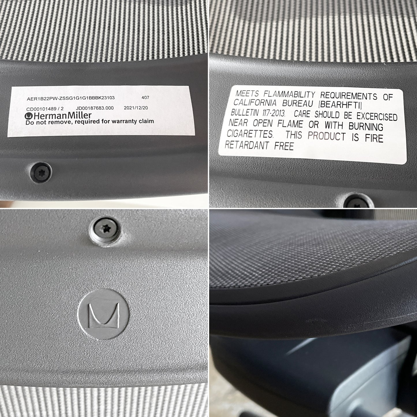 ハーマンミラー Herman Miller アーロンチェア デスクチェア リマスタード ライト Bサイズ グラファイトベース ビル・スタンフ ＆ ドン・チャドウィック ポスチャーフィット ■