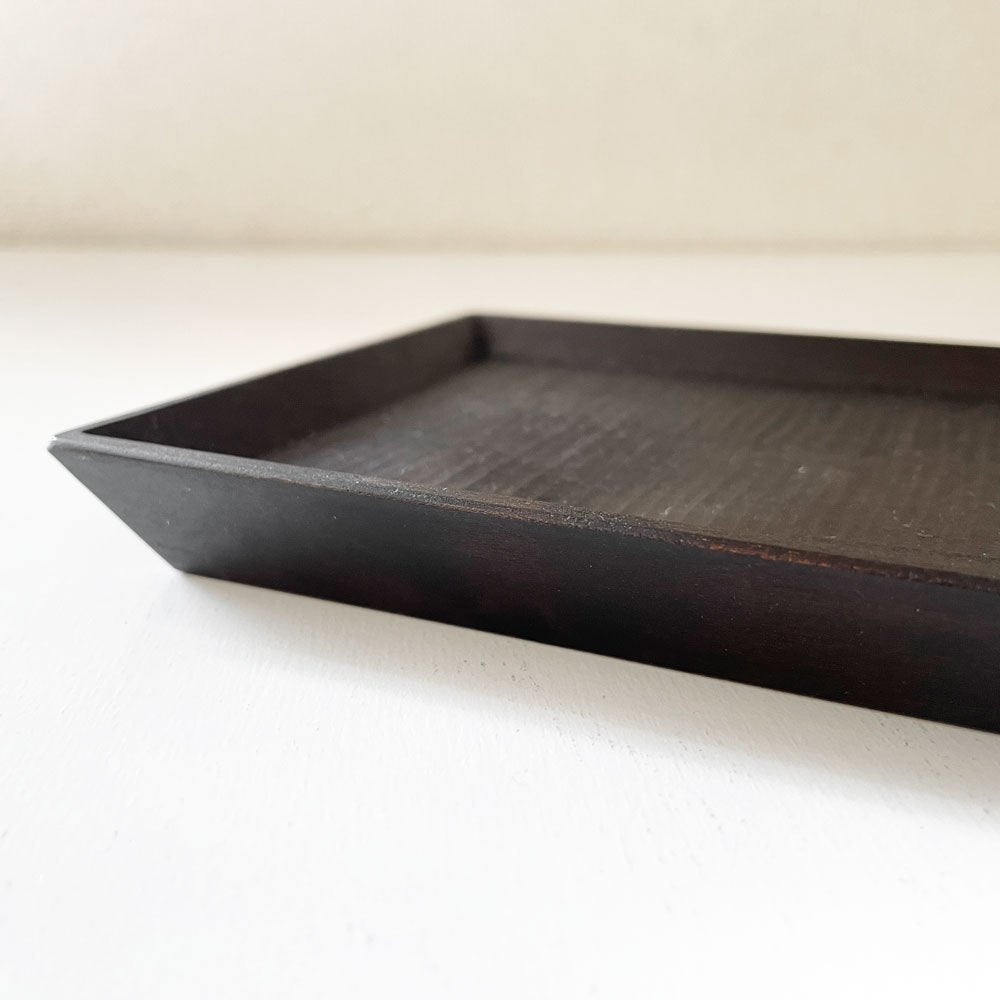 富井貴志 Takashi Tomii バケット皿 長角盆 トレイ 40×12cm 漆黒 木工 現代作家 Style-Hug Gallery オリジナル ◎