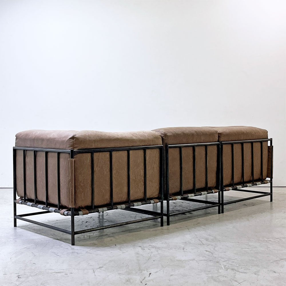 ジャーナルスタンダードファニチャー j.s.F ラバルセクショナルソファ LAVAL SECTIONAL SOFA 3Pソファ スチール レザー調ファブリック 工業系 ●