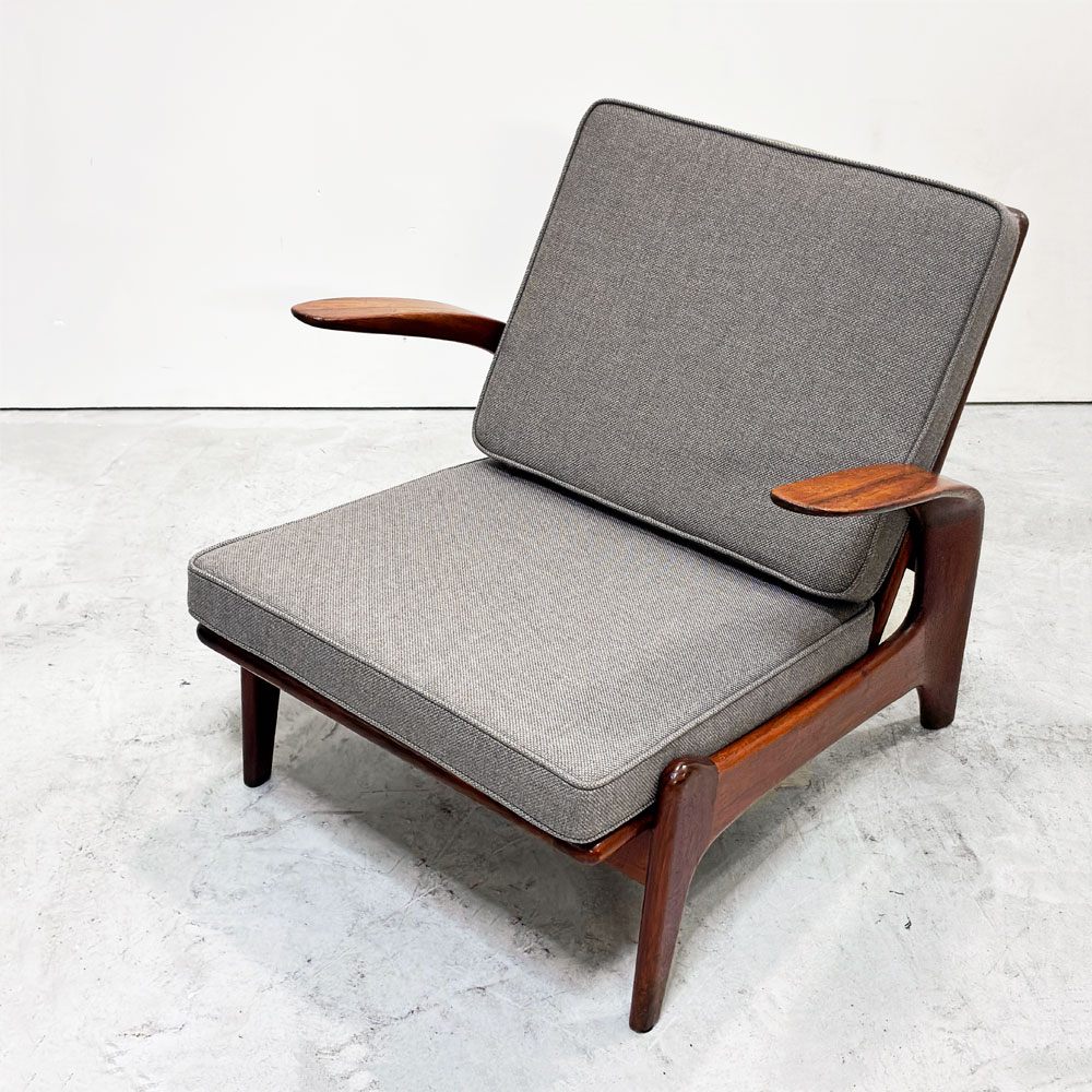 ギムソン＆スレーター Gimson & Slater ローバックラウンジチェア チーク材 Rolf Rastad & Adolf Relling  クッション交換品 イギリスビンテージ 北欧スタイル ●