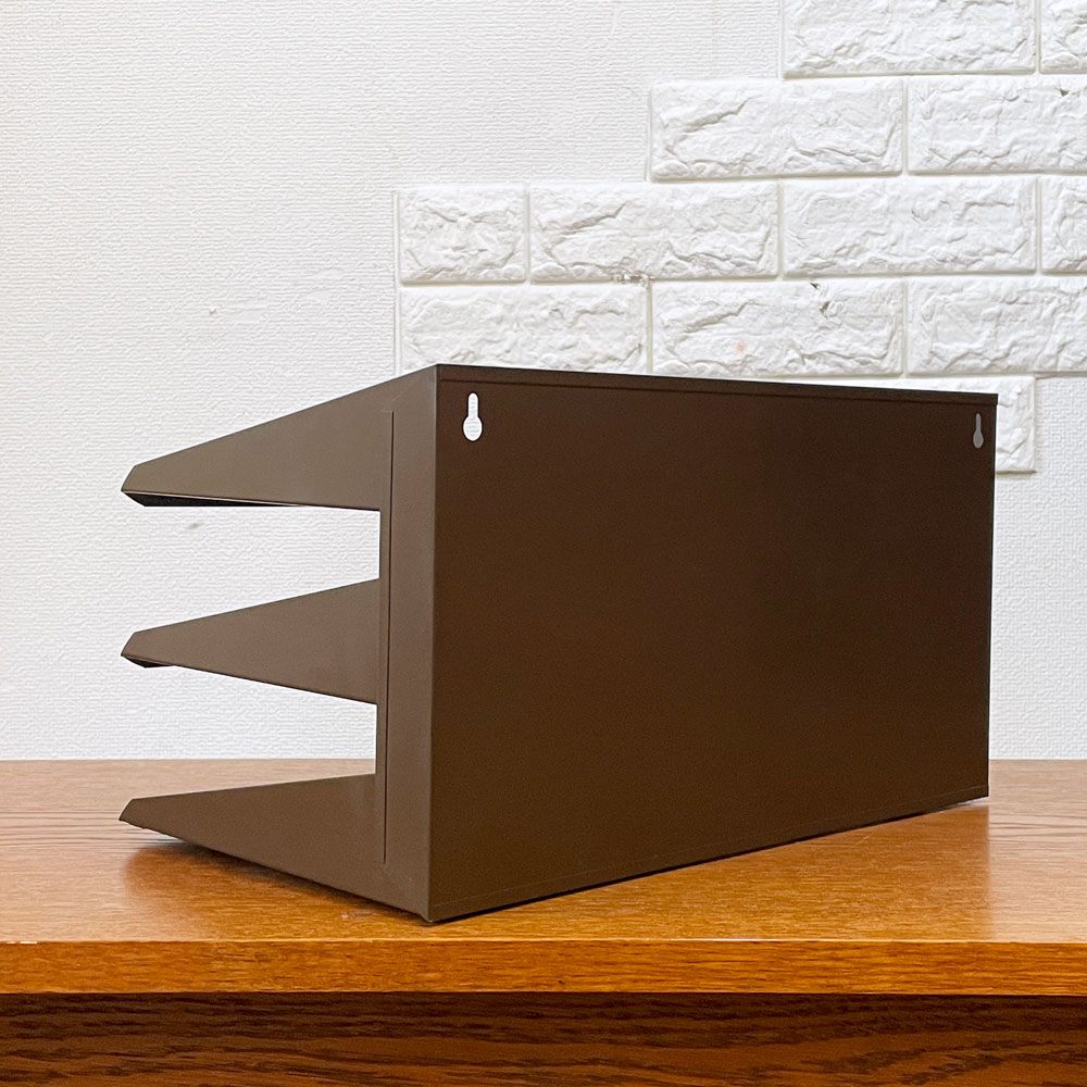 ビスレー BISLEY 3段 レターラック ブラウン 書類棚 A4サイズ 横型 W38.5cm 壁掛け可 デスクアクセサリー 英国 廃番カラー ◎