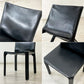 カッシーナ Cassina キャブチェア 412 CAB CHAIR アームレス 本革 ブラック マリオ・ベリーニ MoMA 永久展示品 イタリアモダン 定価￥308,000- B ●
