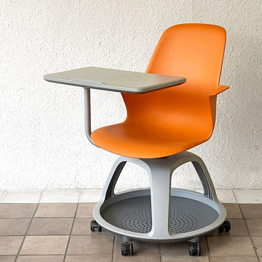 スチールケース Steelcase ノード node ミーティングチェア オフィスチェア シトロン 可動式サイドテーブル＆キャスター付き ◇