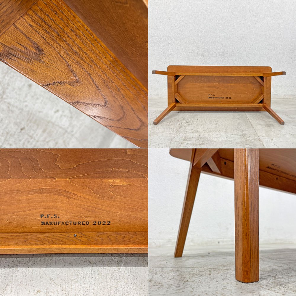 パシフィックファニチャーサービス P.F.S. ローテーブル DH TEA TABLE Sサイズ ナラ材 ダークブラウン 定価52,800円 美品 〓