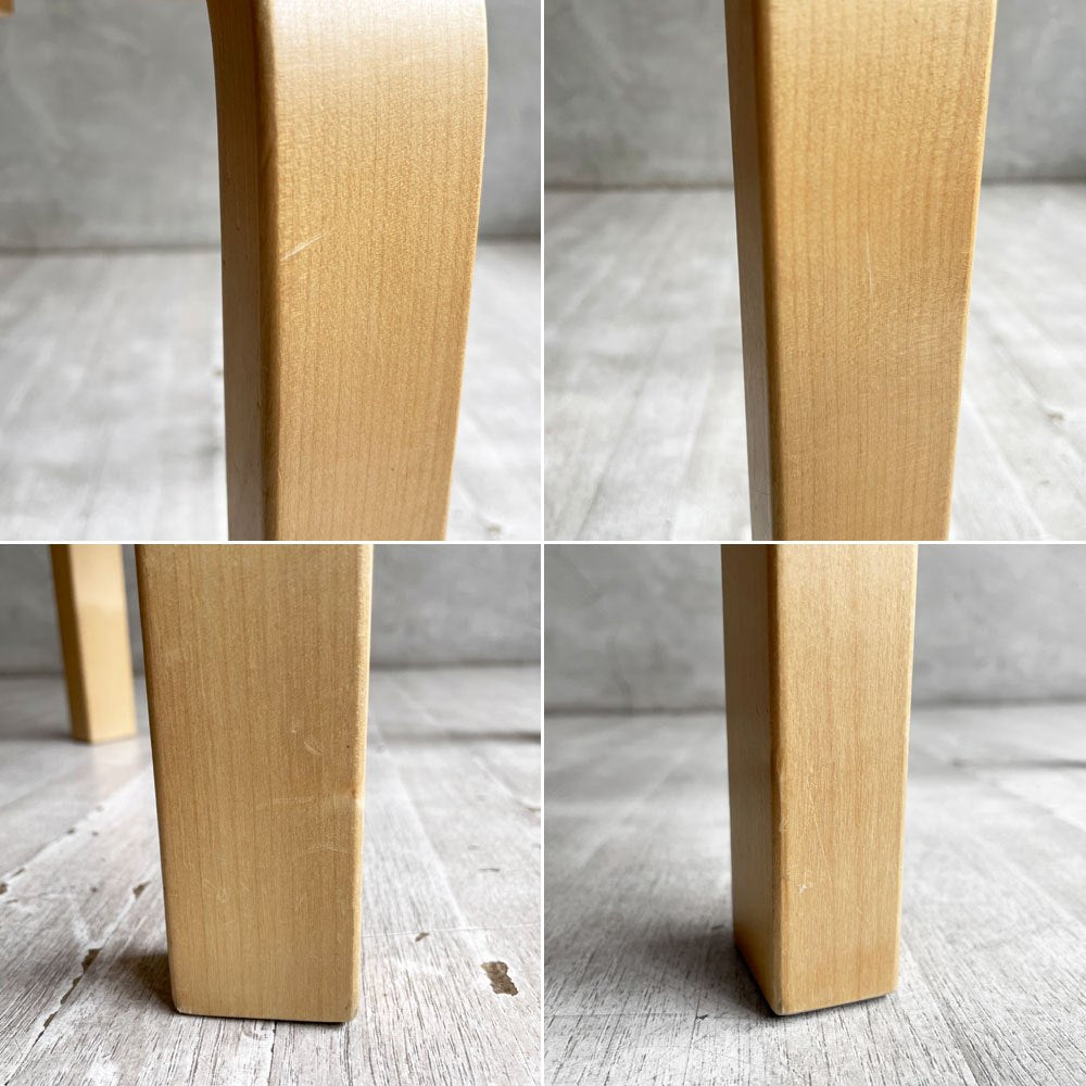 アルテック Artek スツール 60 stool 60 ウスタヴァ Ystava 3本脚 バーチ材 ラッカー塗装 FIN/JPNフレンドシップコレクション 外交関係樹立100周年記念モデル 脚カット品 アルヴァ・アアルト 廃番希少 A ♪