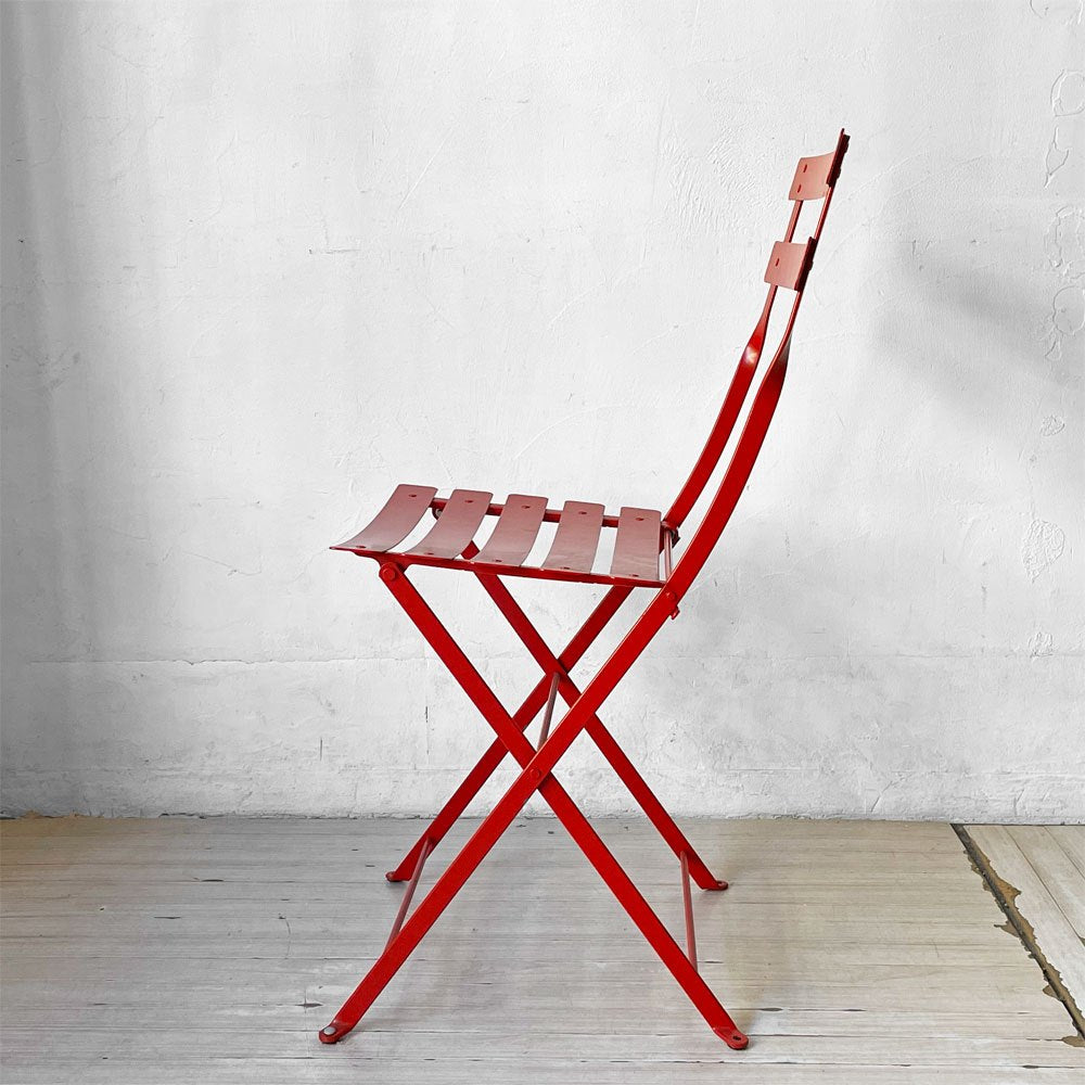 フェルモブ Fermob ビストロ BISTRO メタルチェア METAL CHAIR フォールディング ガーデンチェア レッド 折りたたみ フランス 定価¥22,000- ★