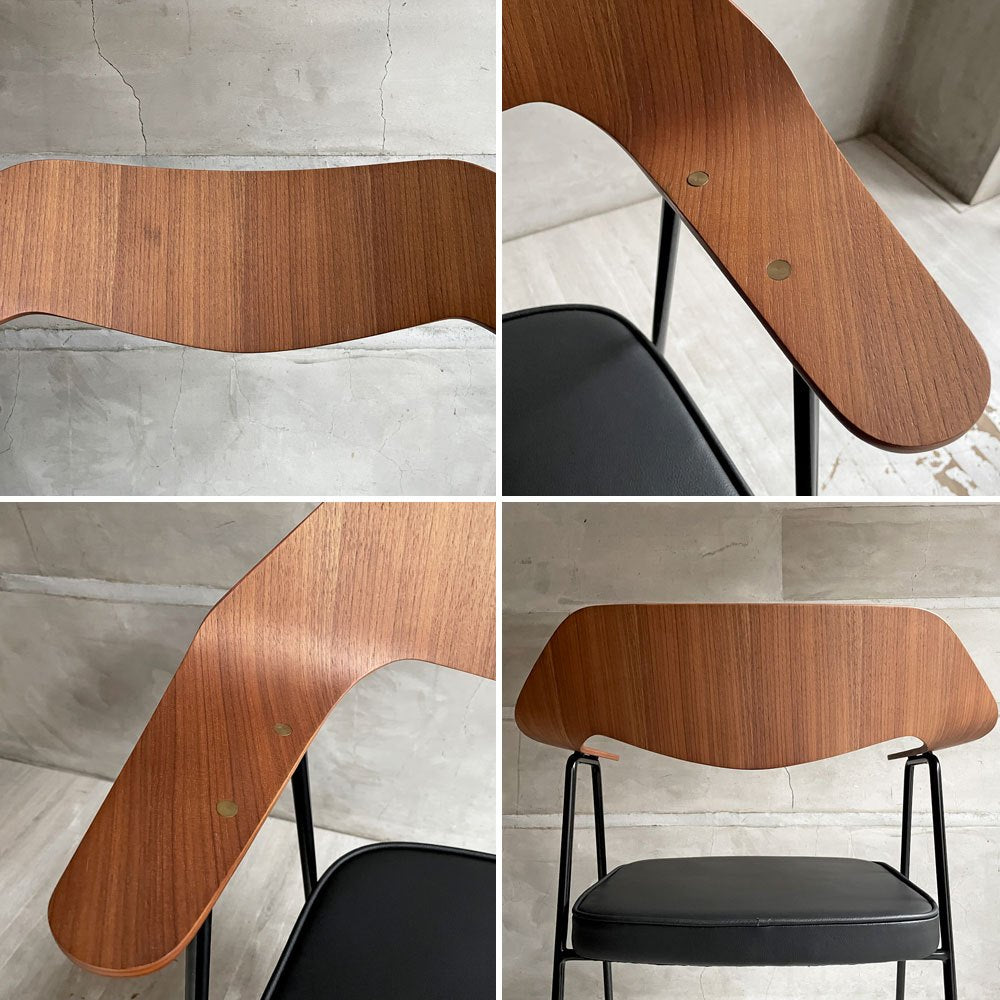 ケースファニチャー Case Furniture 675チェア ダイニングチェア アームチェア ウォールナット材 レザーシート ロビンデイ Robin Day ACTUS取扱 A ♪