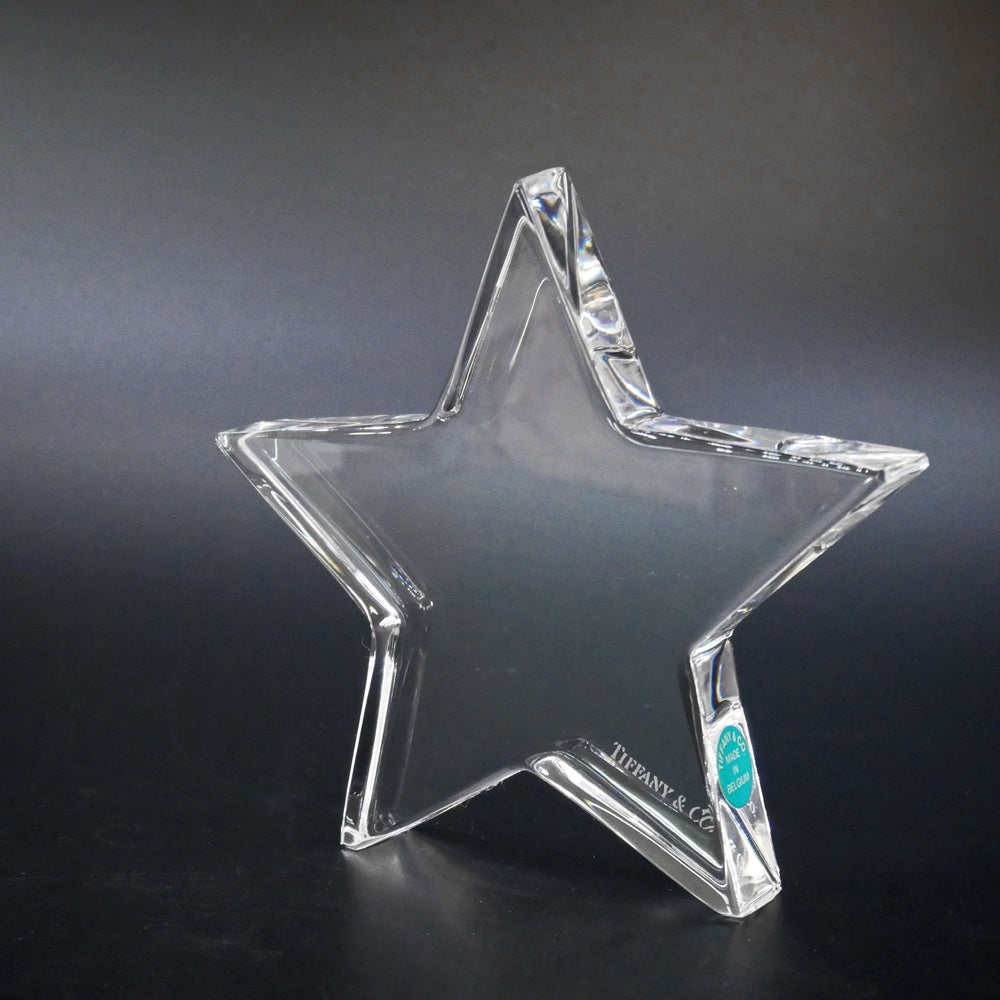 ティファニー Tiffany & Co. ペーパーウェイト オブジェ クリスタルガラス スター 星 ●