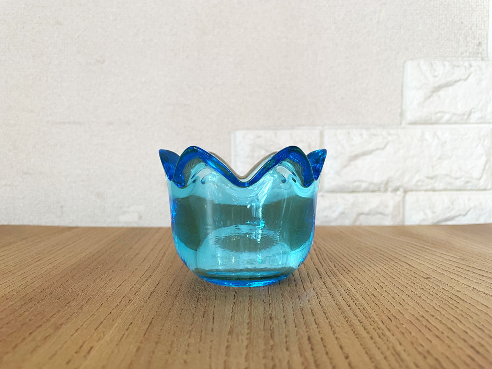 イッタラ iittala チューリップ TULIP ガラスキャンドルホルダー ライトブルー Lサイズ ヨルマ・ヴェンノラ Jorma Vennola フィンランド 北欧雑貨 廃番 ◎