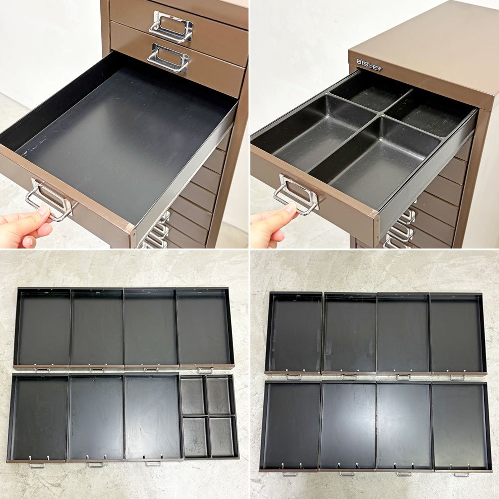 ビスレー BISLEY ベーシック BASIC 39/15 15段ドロワー キャビネット A4サイズ ブラウン トレイ×1 付属 ●