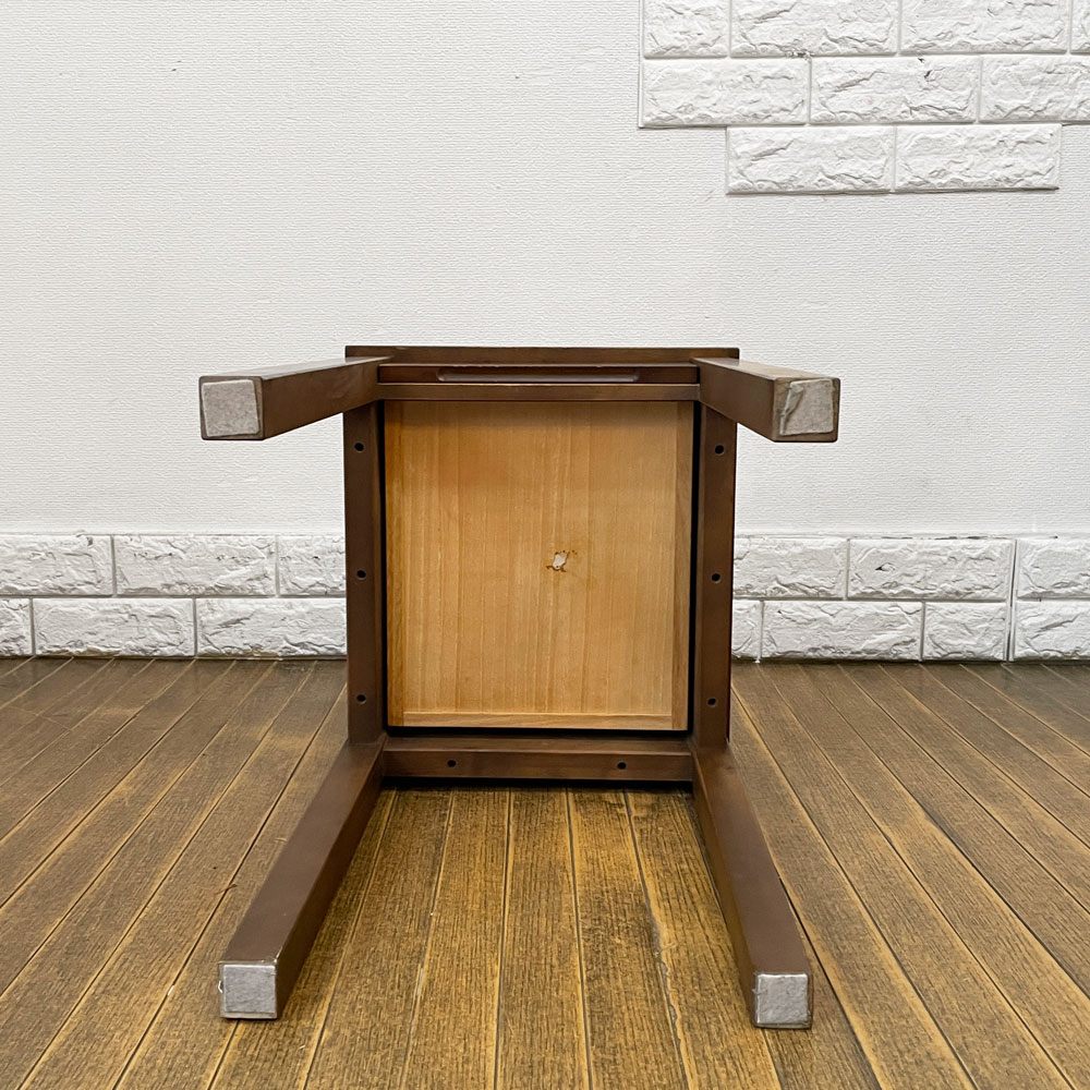 無印良品 MUJI バーチ材 サイドテーブル ナイトテーブル 抽斗一杯 ブラウン 廃番 ◎