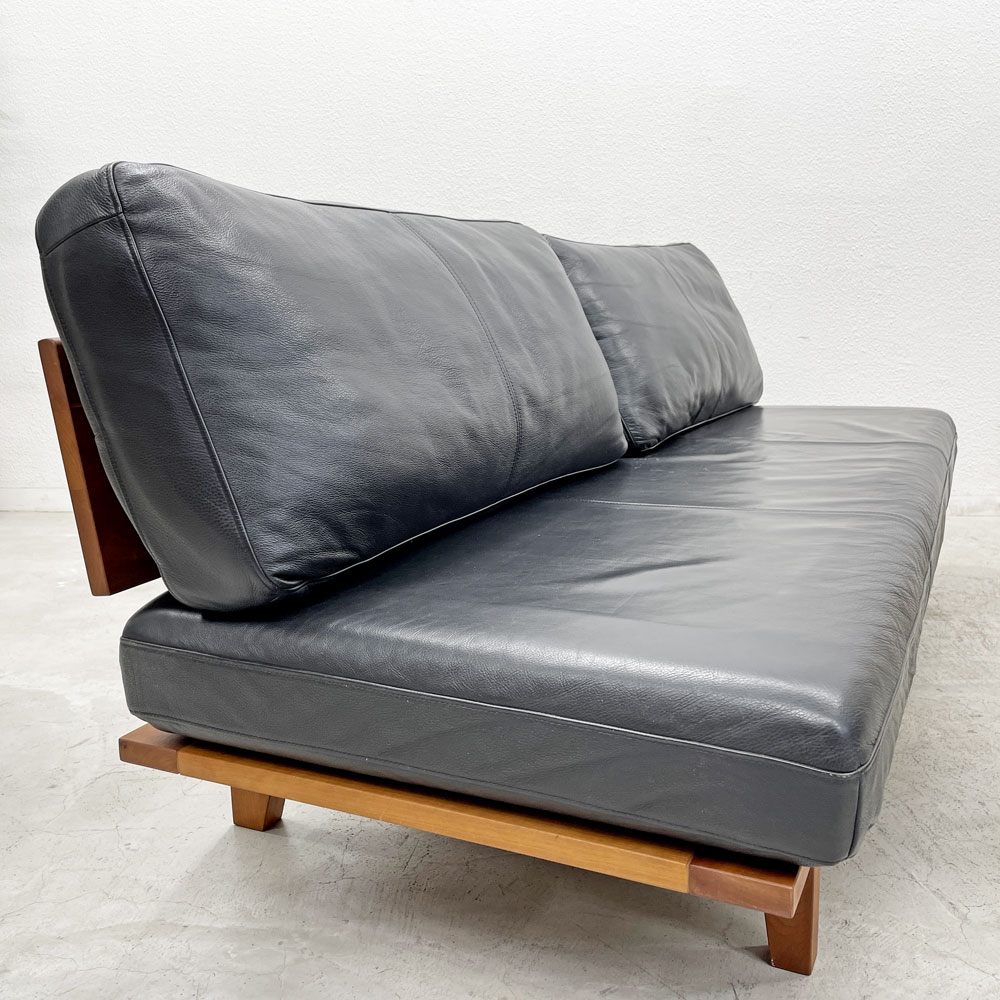 マスターウォール MASTERWAL リッツ RITZ 3Pソファ 3人掛け ウォールナット無垢材 本革シート W180cm アカセ木工 〓