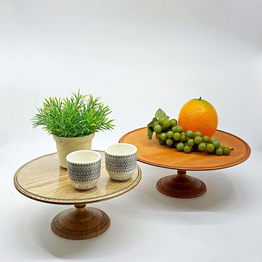 イッカ ICCA コンポート台 Private Comport Φ20cm アッシュ材 ガラス天板 ろくろ脚 収納袋付き ●