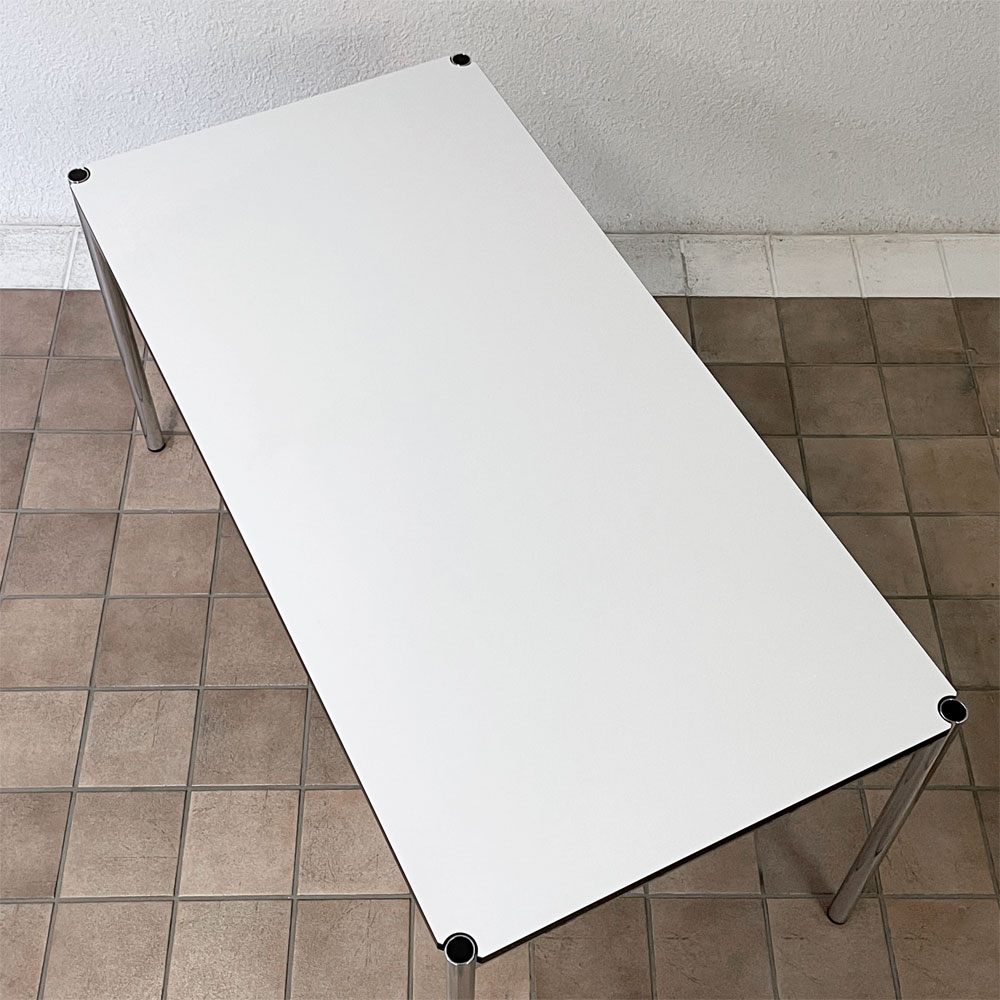 USMハラー USM Haller モジュラーファニチャー ハラーテーブル デスク W150 x D75 × H74cm  パールグレーラミネート (ホワイト) モダンデザイン ◇