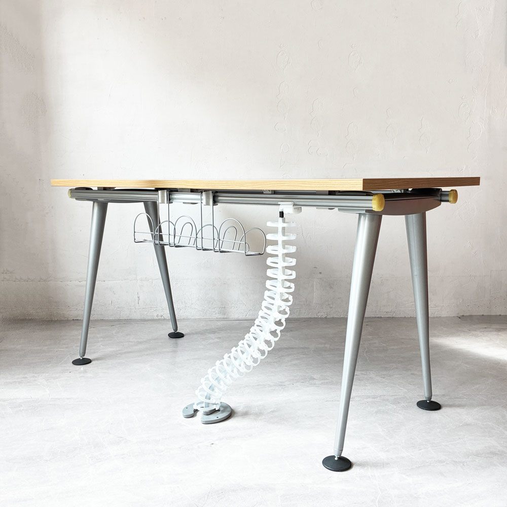 ハーマンミラー Herman Miller アバックエンバイロメンツ ABAK ミーティングテーブル デスク ワークテーブル W140cm オークカラー ケーブルスパイン付き ティム・ウォレス ★