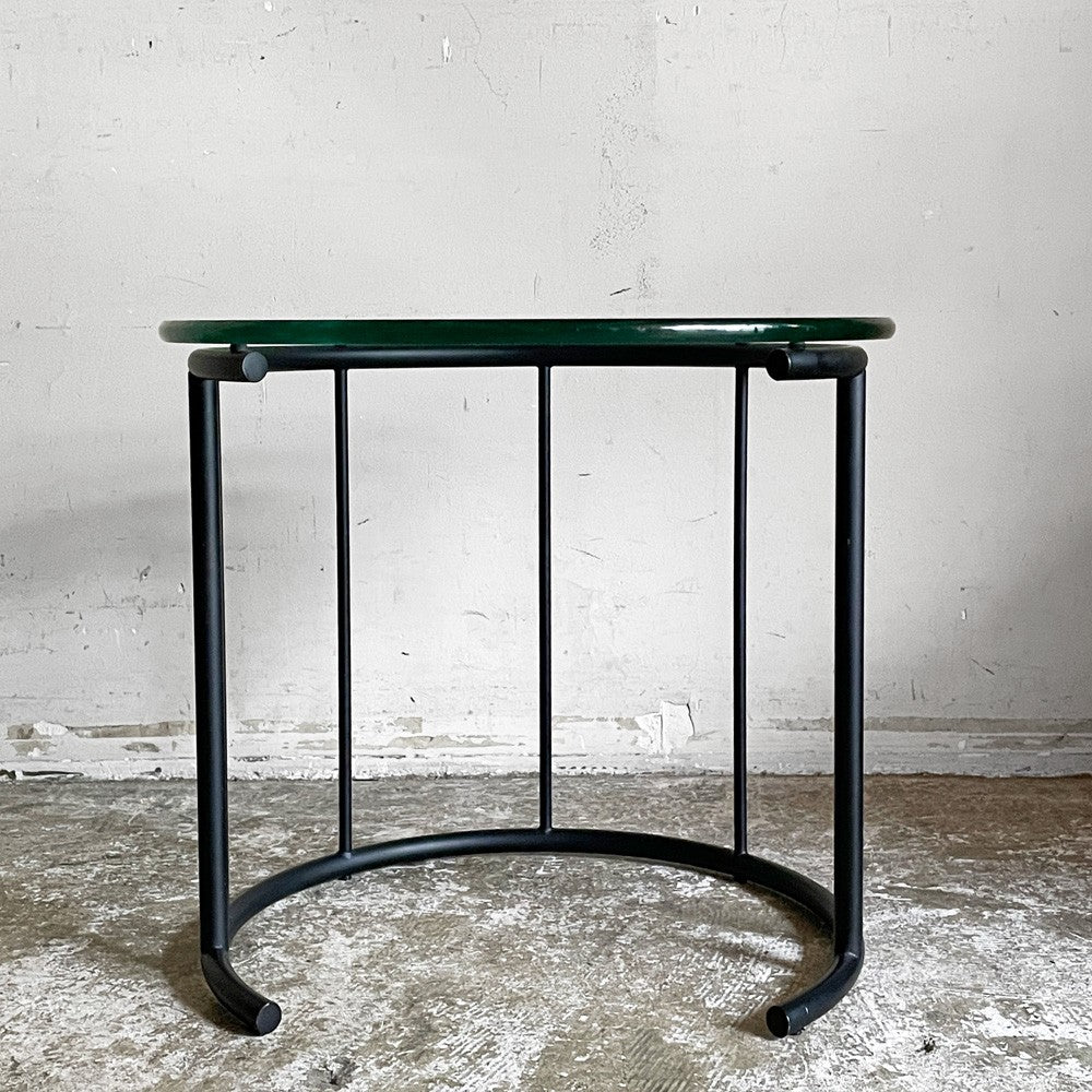 フクラ HUKLA TMRB ガラス リビングテーブル ローテーブル Sサイズ Φ50cm ラウンド スチール脚 モダンデザイン ■