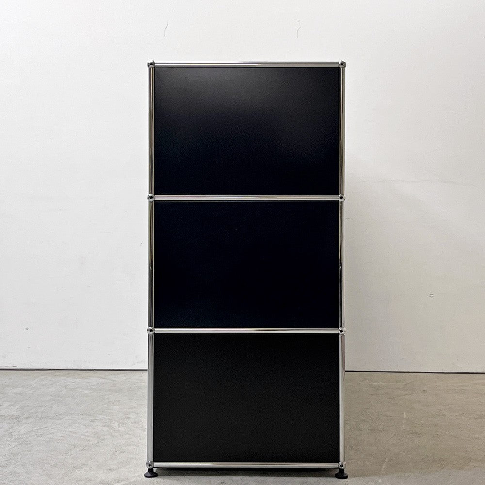 ユーエスエムハラー USMハラー USM Haller キャビネット オープンシェルフ 2列3段 ドロップダウンドア 鍵付き グラファイトブラック モダンデザイン スイス ●