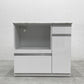 大川家具 大理石調 キッチンカウンター ホワイト W90cm 国産家具 〓