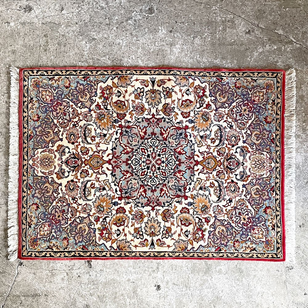 ライオンラグス LION RUGS イスファハン Esfahan ペルシャ絨毯 ラグ カーペット 90cm×65cm ウール タグ付 イラン ■