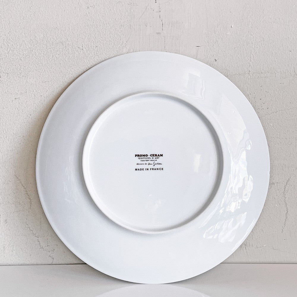 ジャン・コクトー Jean Cocteau promo ceram アートプレート 陶製絵皿 Φ24cm フランス ■