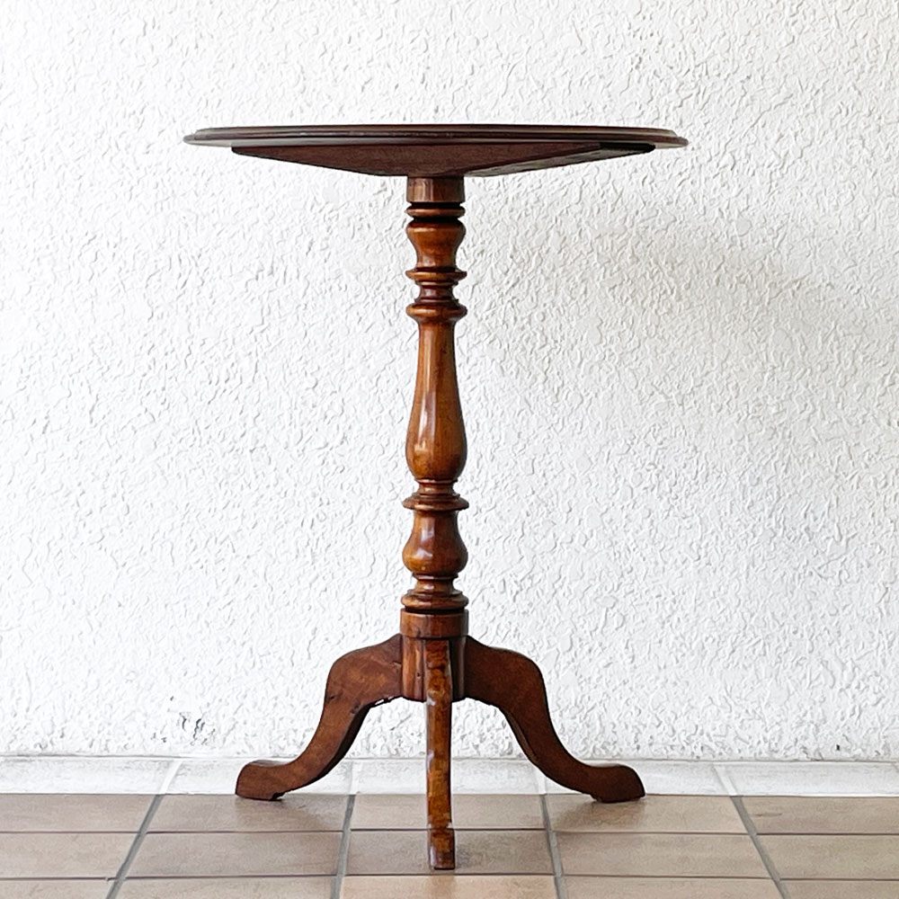 ロイズアンティークス Lloyd's Antiques UKビンテージ ソファサイドティーテーブル オーク材 Φ50cm 花台 ディスプレイテーブル 英国家具 ◇