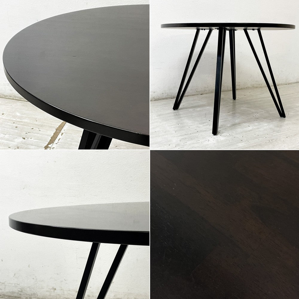 かなでもの KANADEMONO ザ・カフェテーブル THE CAFE TABLE トライアングル 4pin ラウンド Φ100cm ラバーウッド × スチール ブラック ●