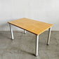 かなでもの KANADEMONO ザ・テーブル THE TABLE White Steel デスク W125×D75cm ラバーウッド ナチュラル スクエアバー脚 参考定価￥49,900- 〓