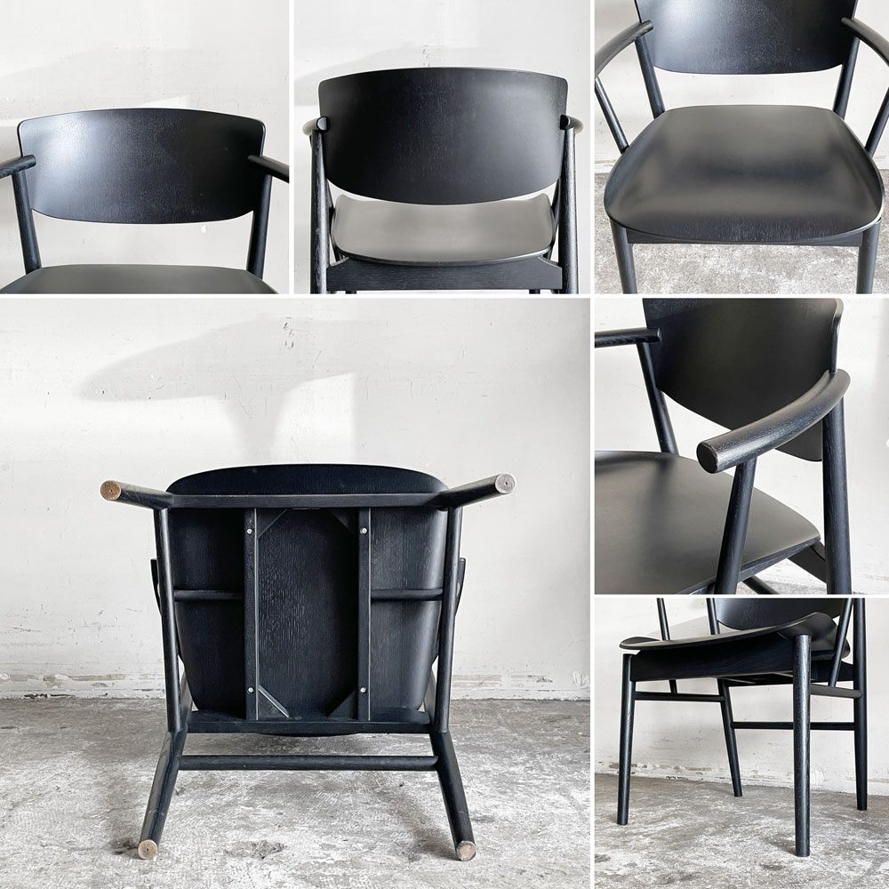 フリッツハンセン Fritz Hansen エヌゼロワン N01 ダイニングチェア アームチェア ブラック オーク無垢材 佐藤オオキ nendo 参考定価￥139,480- ■