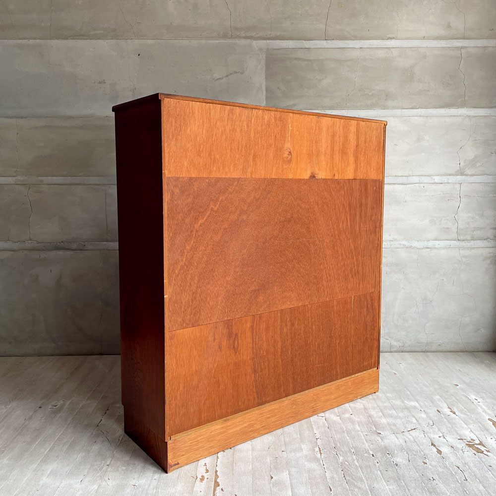 ジャパンビンテージ Japan Vintage 茶箪笥 食器棚 ガラス戸 抽斗 欅材 レトロ 古家具 和家具 ♪