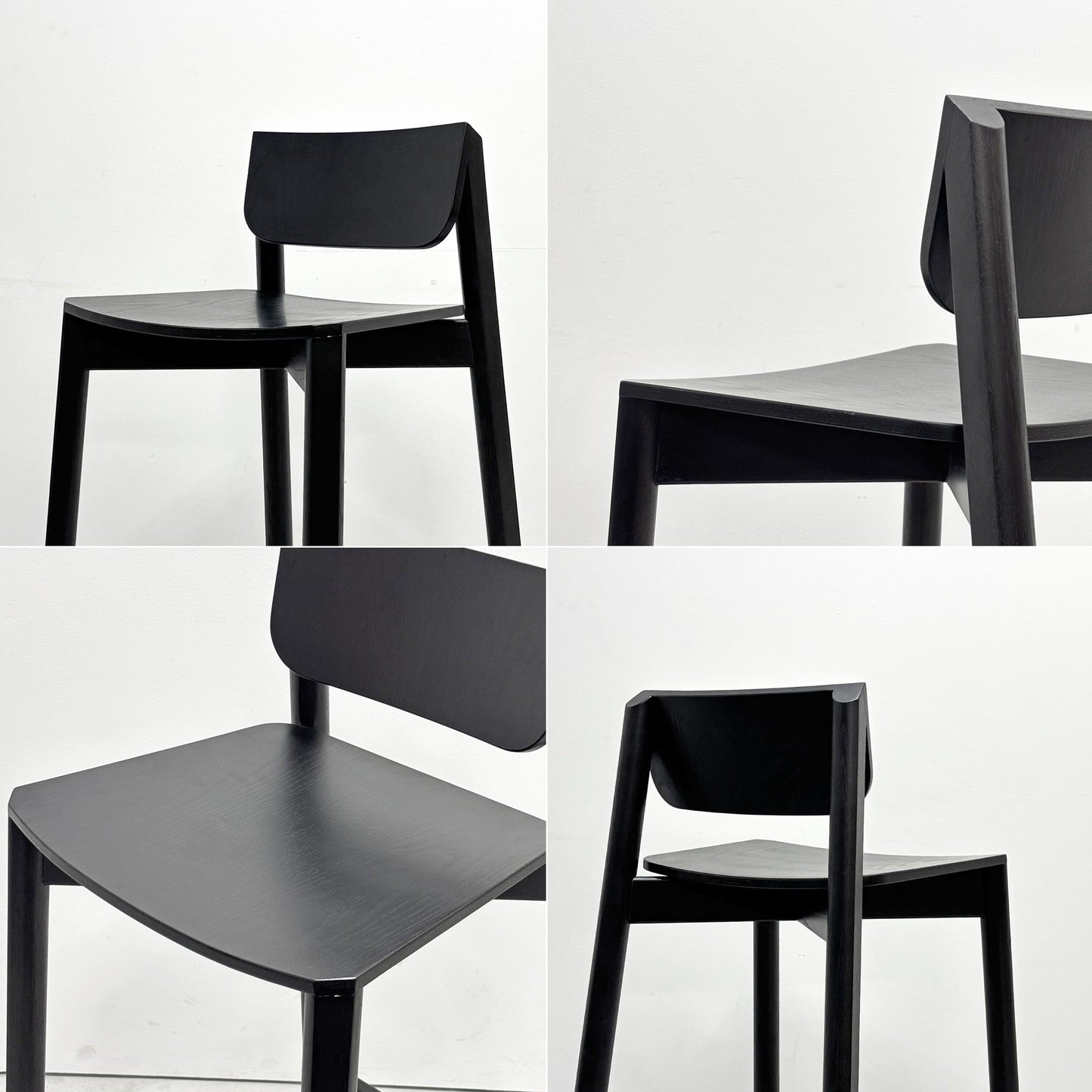 モダンデザイン Modern Design カウンターチェア ハイチェア ハイスツール オーク材 ブラック塗装 B ●