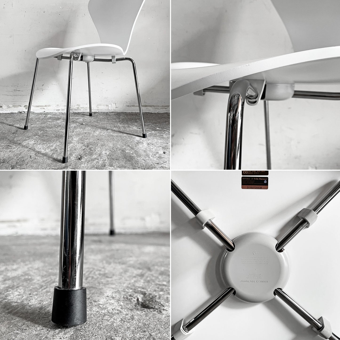 フリッツハンセン Fritz Hansen 3107 セブンチェア ラッカー仕上げ ホワイト スタッキング アルネ・ヤコブセン デンマーク 北欧家具 ■