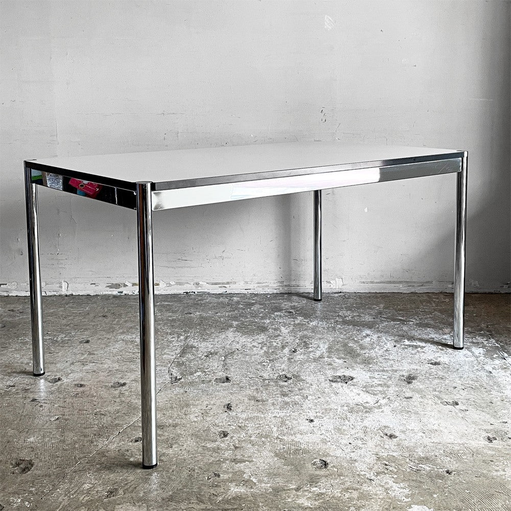 USMモジュラーファニチャー USM Haller USMハラーテーブル ワーキングデスク ダイニングテーブル パールグレーラミネート(ホワイト) W125 H72cm フリッツハラー スイス ■