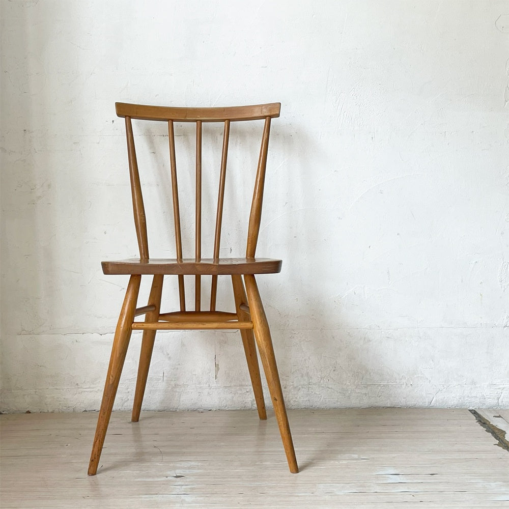 アーコール Ercol スティックバックチェア スピンドルチェア エルム材 60's UKビンテージ Vintage 英国家具 ブルーラベル ★
