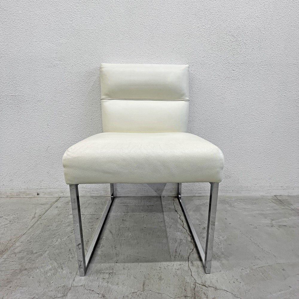 フェンディ・カーサ FENDI CASA エー・ビー・デュアメル AB Duhamel ダイニングチェア 本牛革 オフホワイト 参考価格 約45万～65万の品 A 〓