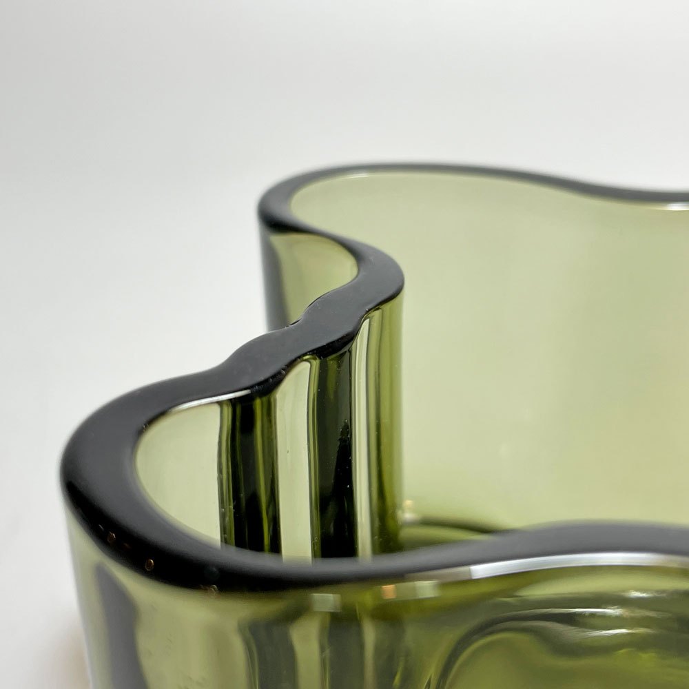 イッタラ iittala アルヴァ・アアルトコレクション Alvar Aalto Collection キャンドルホルダー 55mm モスグリーン 箱付 廃番 北欧雑貨 B ★