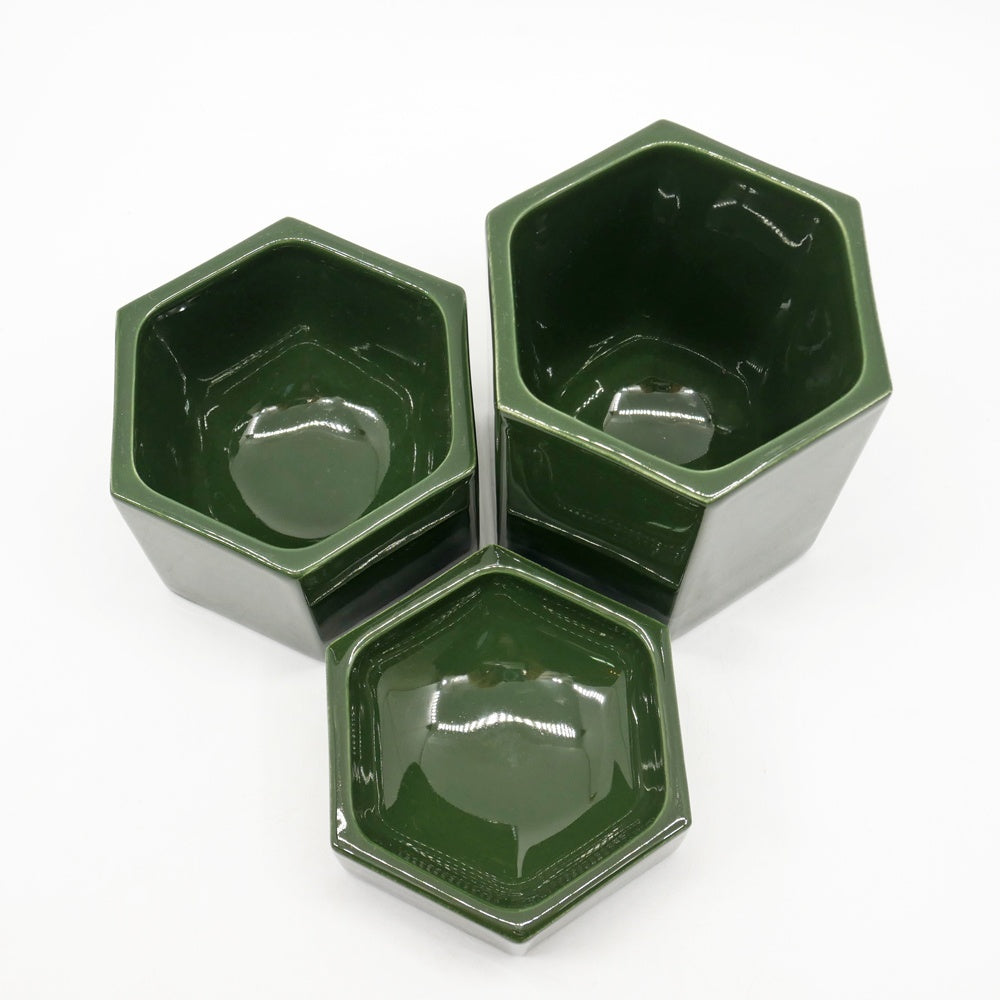 ヴィトラ Vitra ヘキサゴナルコンテナ Hexagonal Containers 3set 小物入れ 収納 ダークグリーン ジャスパー・モリソン ●