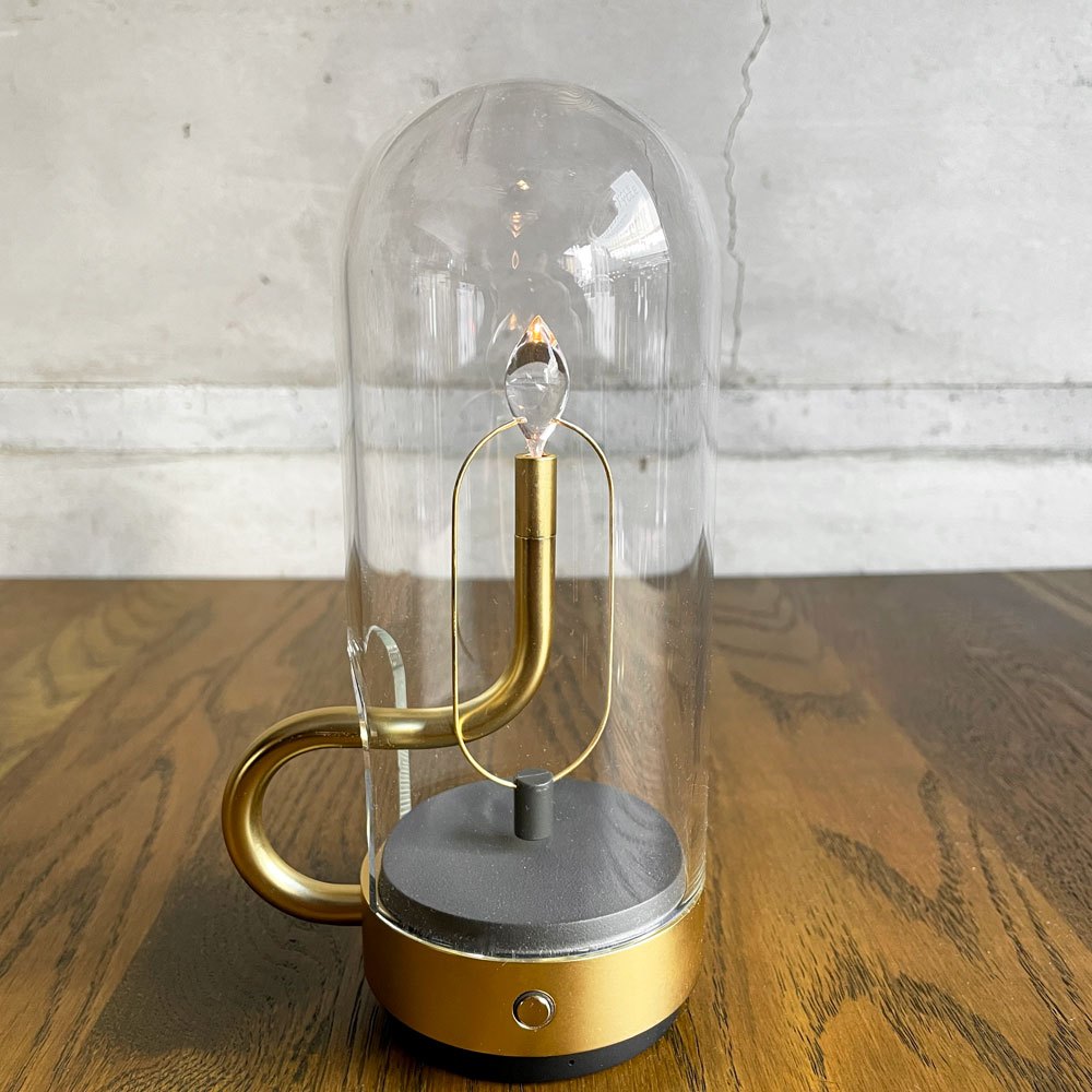 アンビエンテック Ambientec ヒム hymn ブラス 調光式 テーブルライト 真鍮カラー  LED 充電式 持ち運び可 ガラス 説明書付 販売終了カラー 参考定価￥33,000- ♪