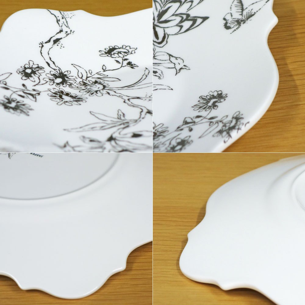 ウェッジウッド WEDGWOOD シノワズリ プラチナ スクエアプレート w23cm ジャスパーコンラン 英国製 A ◎