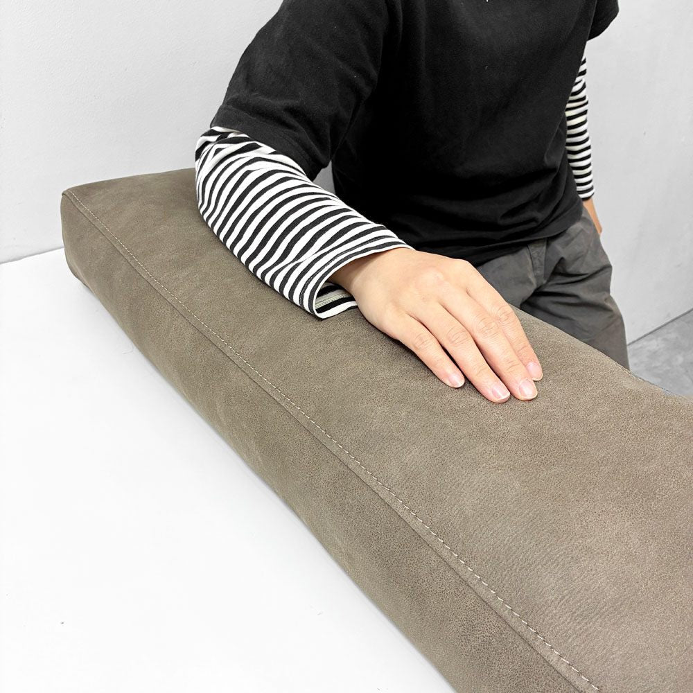 リラックスフォーム RELAX FORM コスターナ アームレスト 肘置き w70cm レザーテックス 合皮 ヨーロピアングレー 関家具 定価￥8,800- 展示品 美品 ●