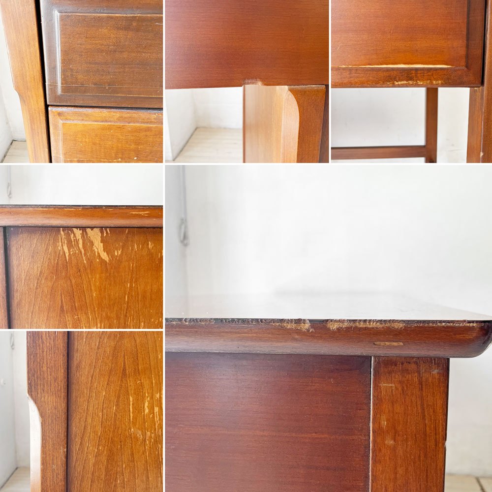 ビーピージョン B.P.John Furniture 片袖 デスク 机 4ドロワー デコラトップ 米軍家具 ミッドセンチュリー USビンテージ ★