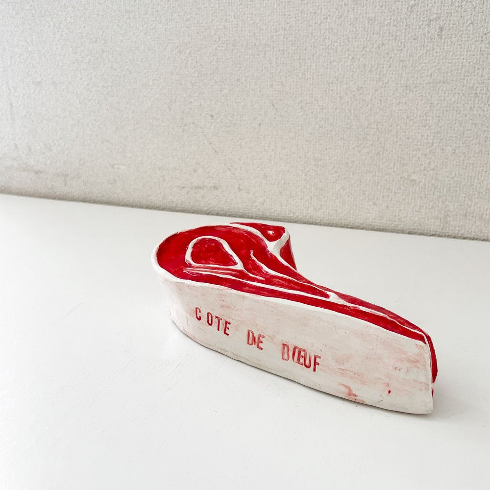アスティエ・ド・ヴィラット Astier de Villatte コート・ド・ブッフ COTE DE BOEUF 牛リブ オーナメント オブジェ W19.5cm ナタリー・レテ フランス 定価￥30,500- 廃番 ◎