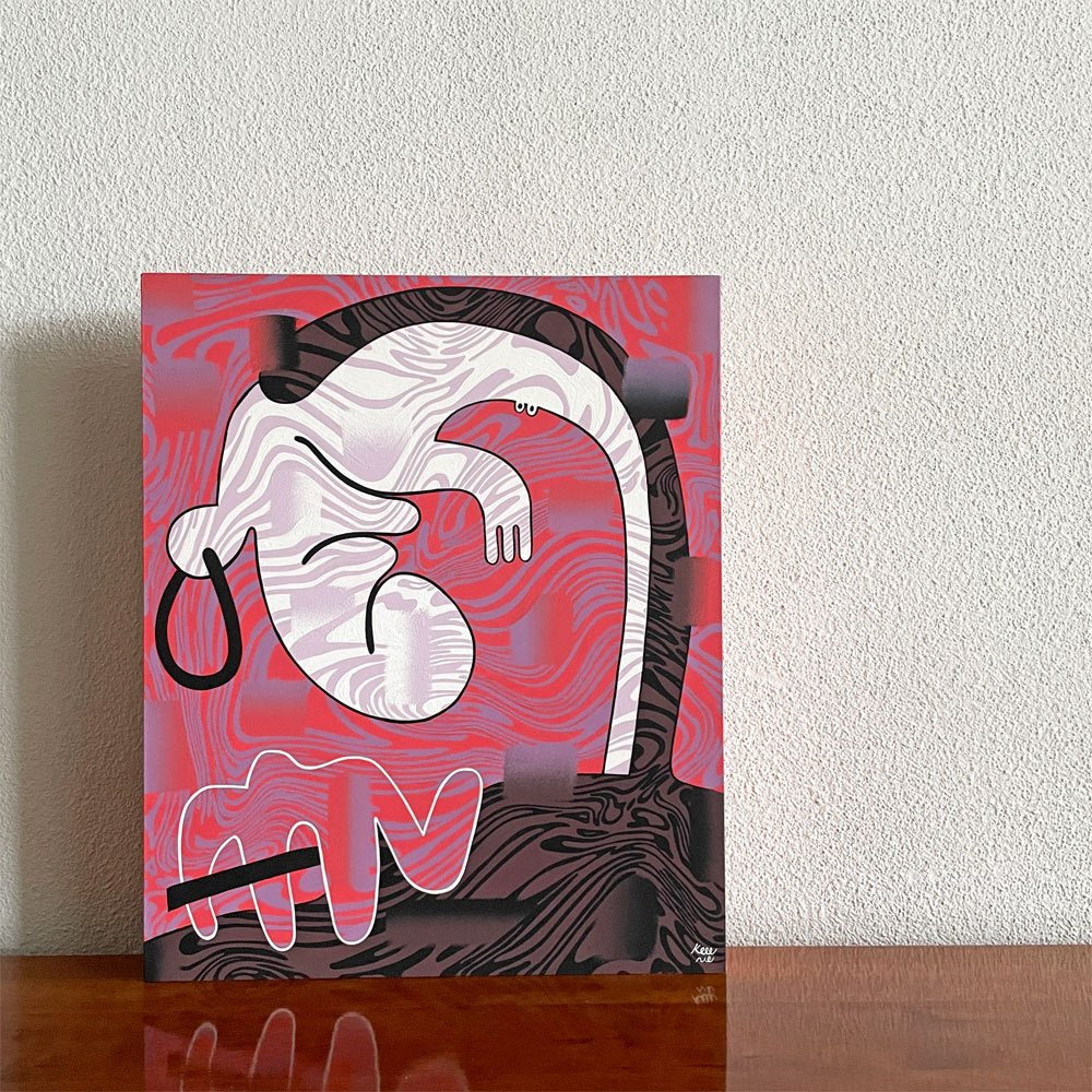 キーニュ Keeenue アンタイトル Untitled アクリルペイント 50.5×60.5cm 箱付 2019年 オリジナル作品 サイン入り 〓