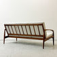 宮崎椅子製作所 ペーパーナイフソファ Paper Knife Sofa 3P 3人掛け ウォールナット材 ホワイト系 ファブリック カイ・クリスチャンセン ●